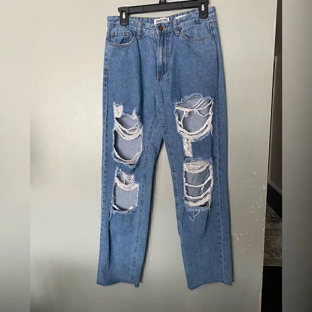 Skinny Fries- Highly Distressed Boyfriend Jeans 7
